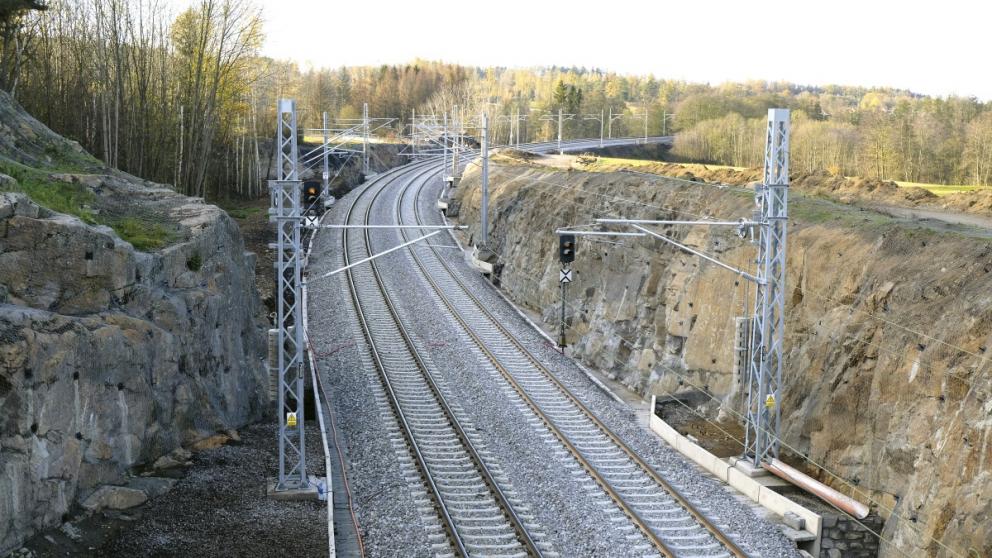 Rekonstrukce úseku trati 190 u Pačejova má za cíl rychlejší a bezpečnější jízdu (Foto: Colas CZ, a. s.)
