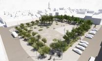 Vizualizace revitalizace Mírového náměstí v Novém Městě pod Smrkem.