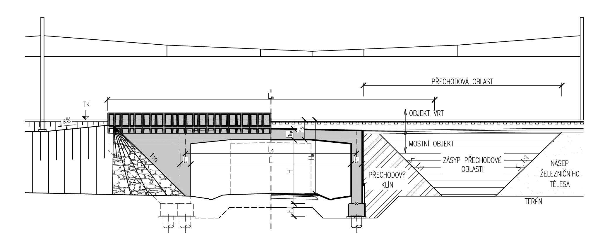 Obr. 6 – Přímo pojížděný polorám s hlubinným založením. Zdroj: MVL111